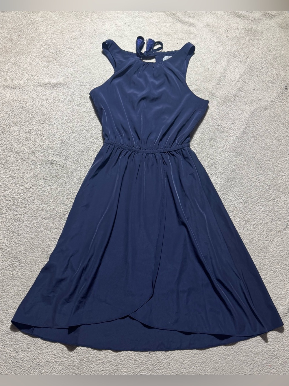 Athleta‎ Dress Womens 2XS Navy Blue Martinique Sleeveless Faux Wrap Keyhole Back